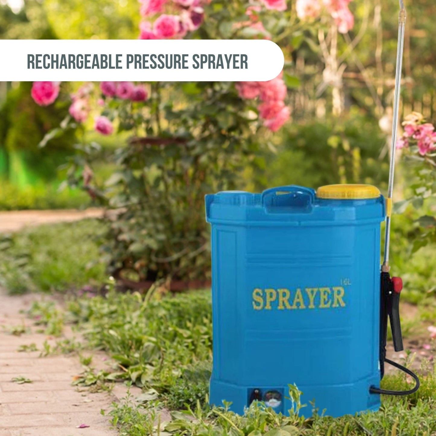 16L Rechargeable Backpack Pressure Sprayer - Portable Electric Garden Weed Pump-1