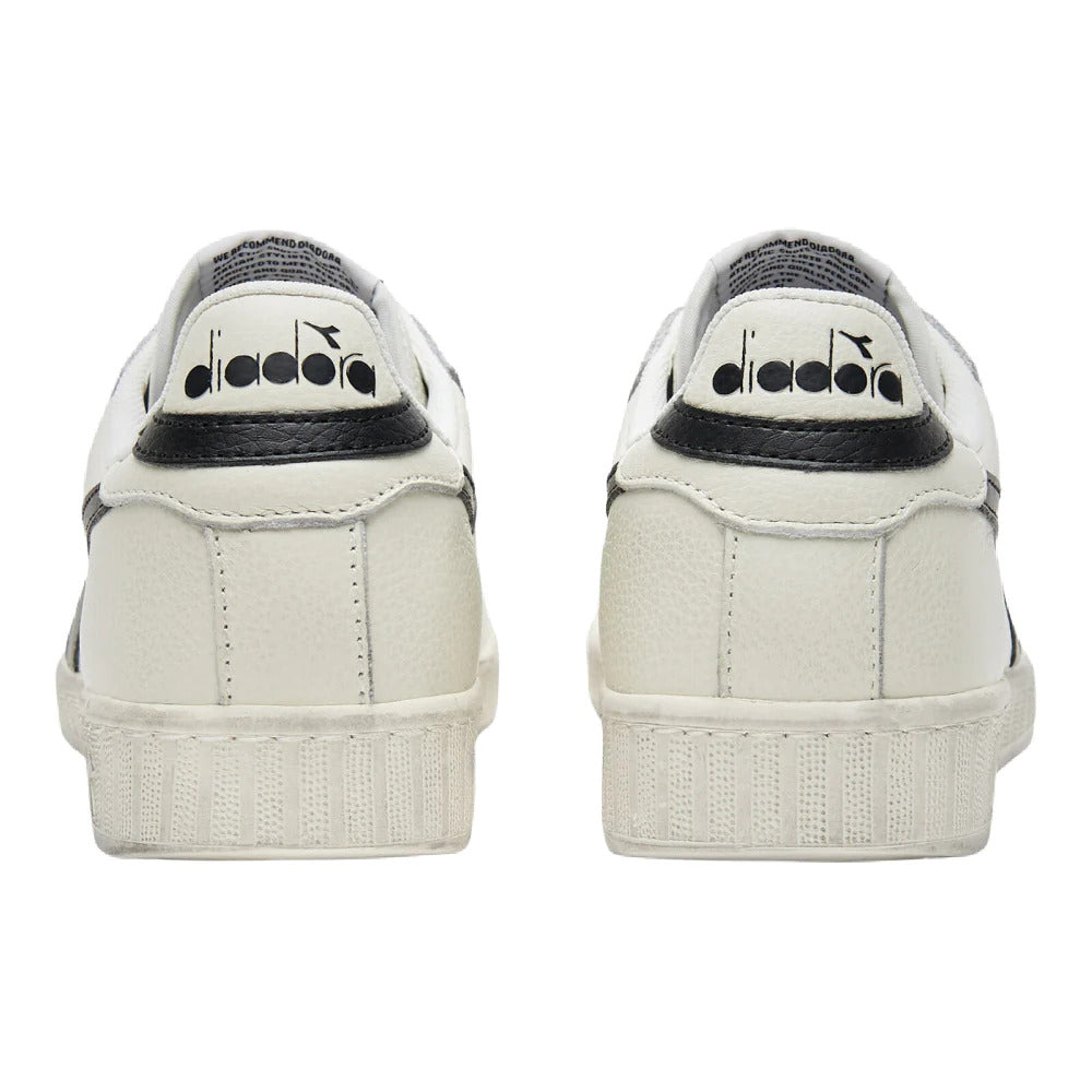 Diadora Mens Game Low Waxed Casual Shoes - White/Black-3