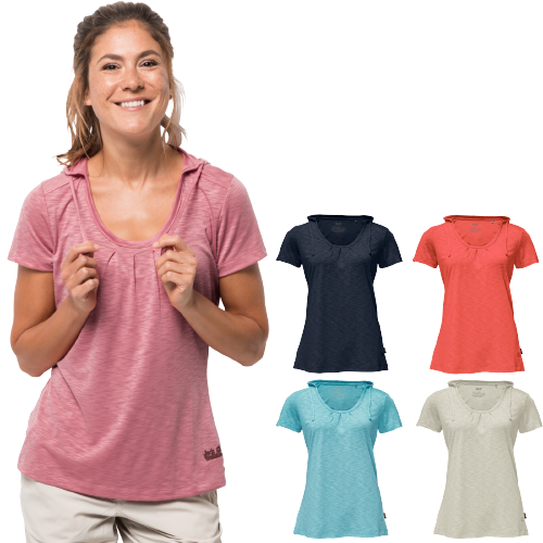 Jack Wolfskin Womens Travel Hoody Top Hoodie T Shirt Comfortable Tee-0