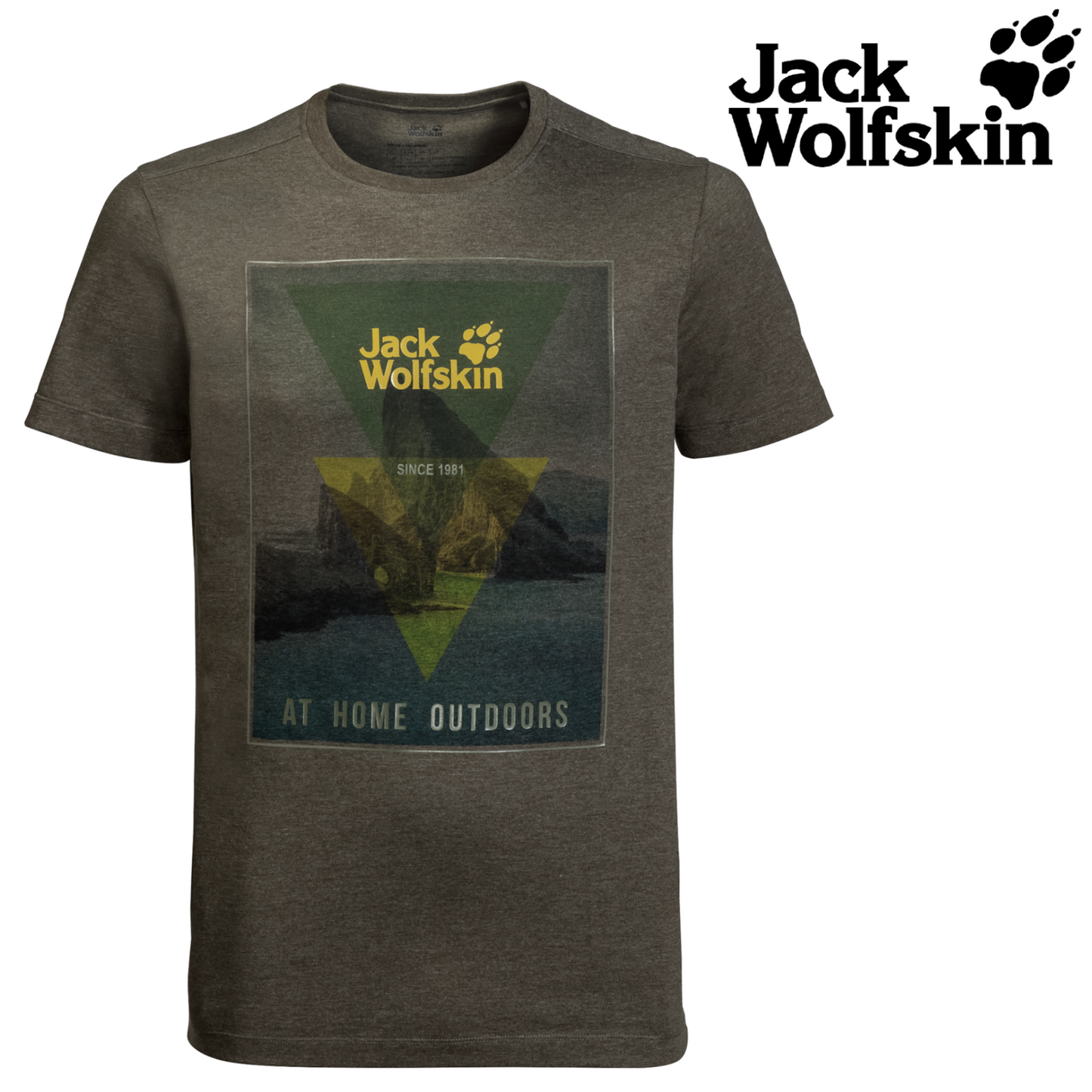 Jack Wolfskin Mountain T Mens Short-Sleeve T-shirt Quick-drying Cotton Top
