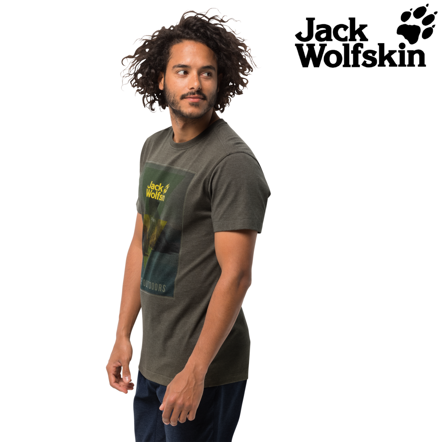 Jack Wolfskin Mountain T Mens Short-Sleeve T-shirt Quick-drying Cotton Top-4