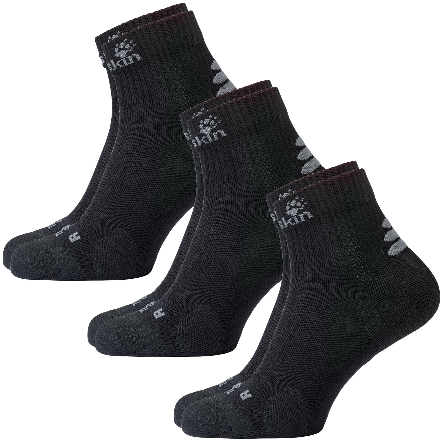 3x Jack Wolfskin Ankle Socks Travel Organic Cotton Mid Cut Hiking Trekking-8