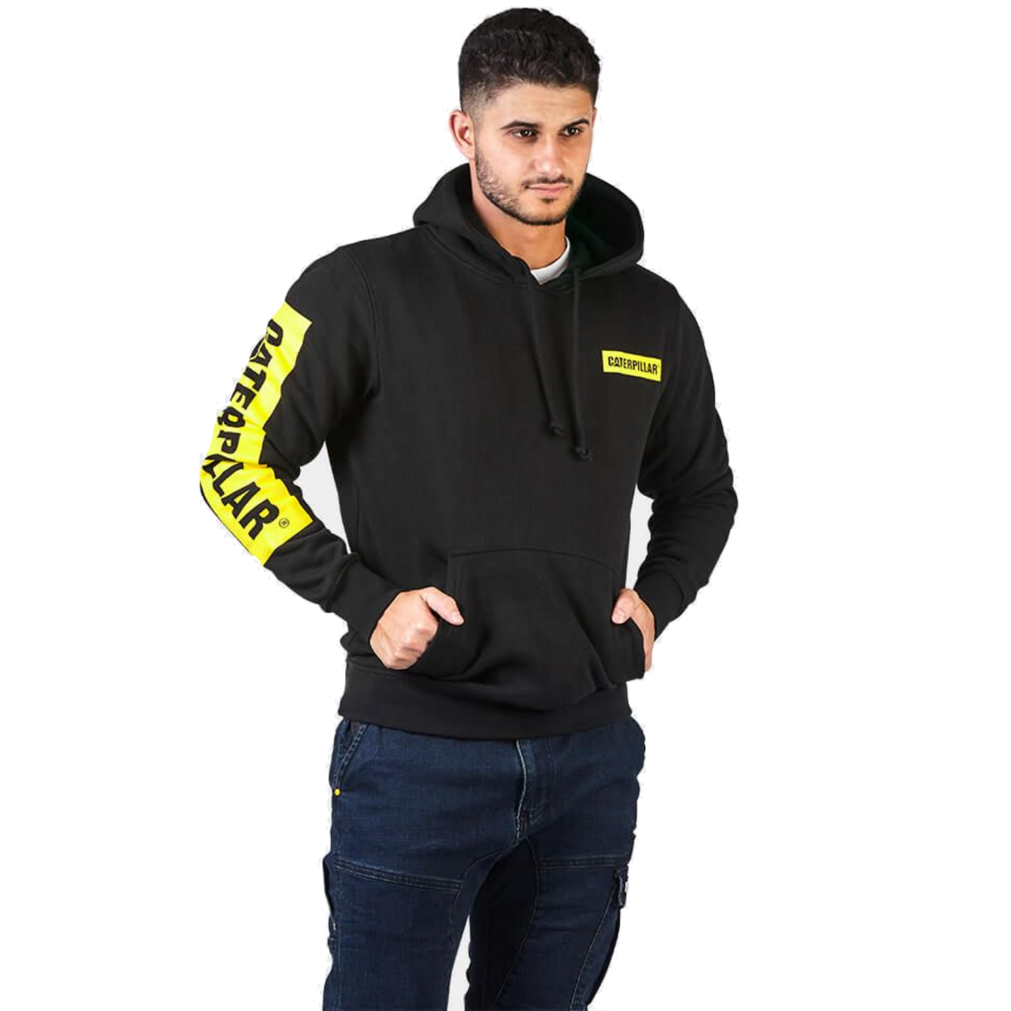 Caterpillar Icon Block Hooded Sweatshits Mens Jacket Adjustable-3