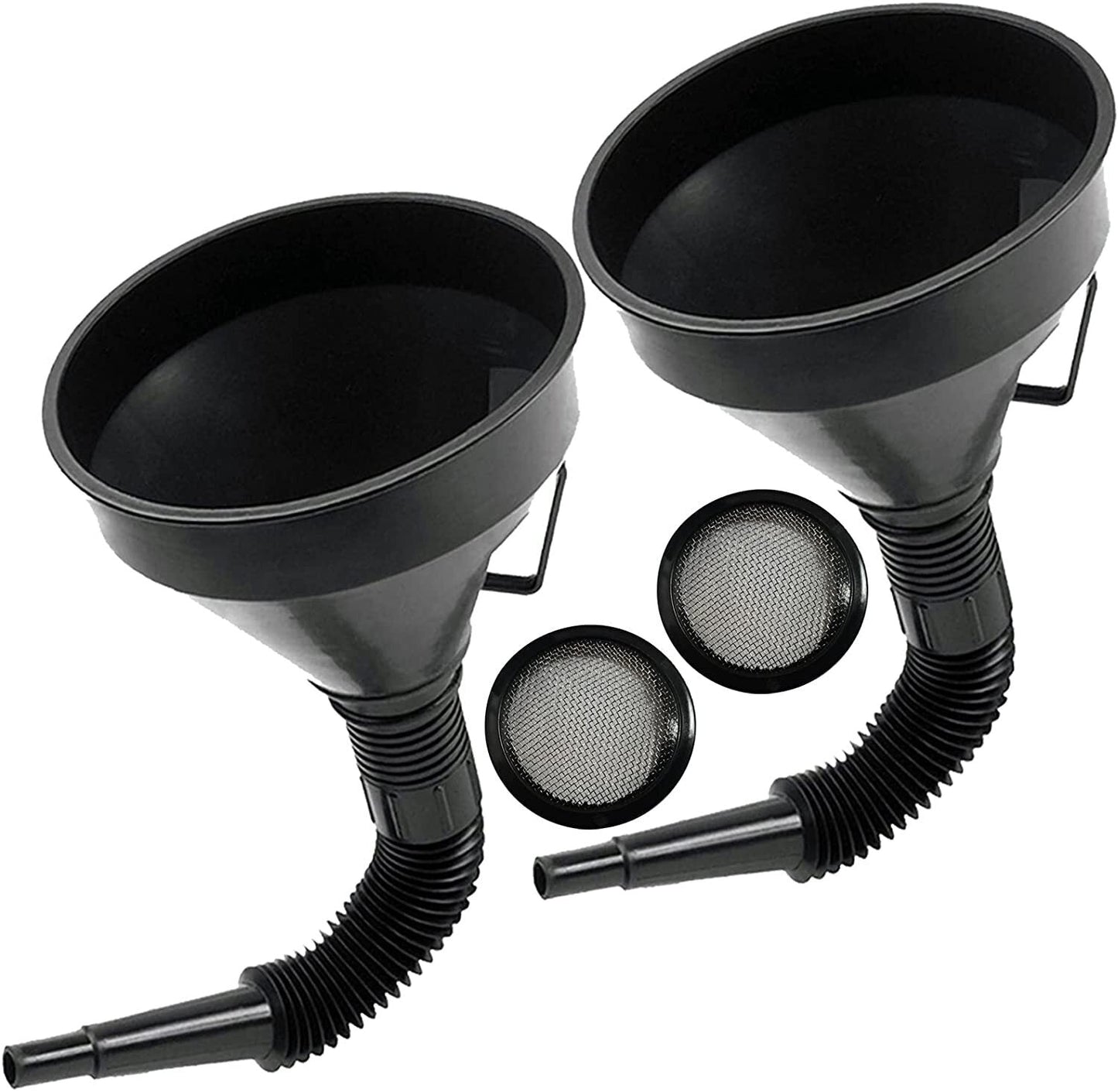 2x Car Auto Motorcycle Plastic Flexible Spout Gas Oil Water Fuel Funnel Tool Kit-0