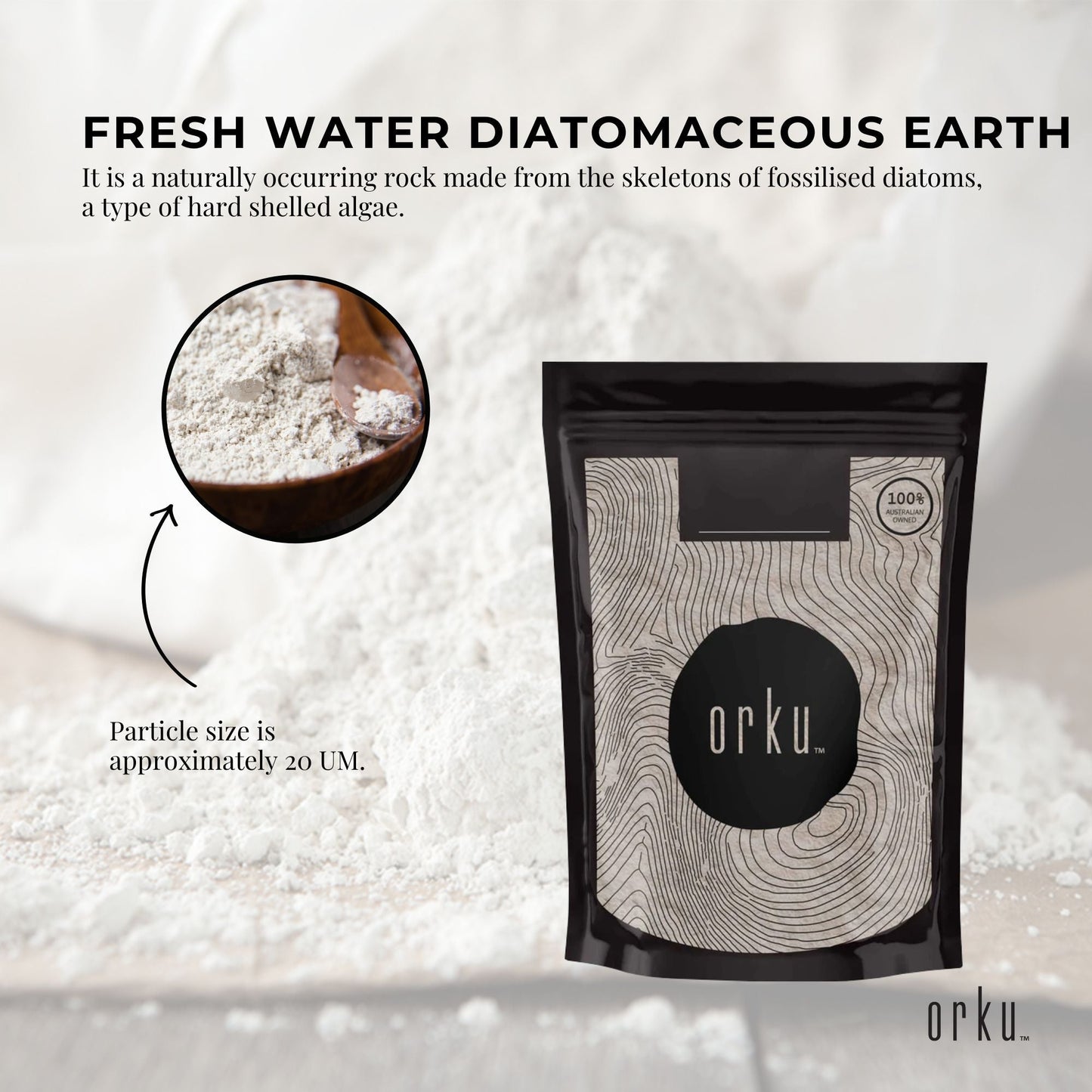 1Kg Organic Fine Diatomaceous Earth - Food Grade Fossil Shell Flour Powder-3
