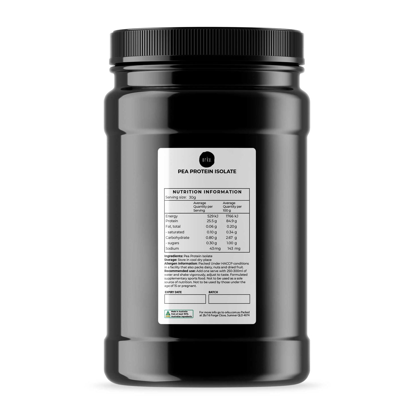 1Kg Pea Protein Powder Isolate - Plant Vegan Vegetarian Shake Supplement Jar-0
