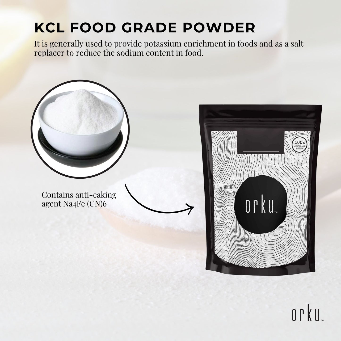 1Kg Potassium Chloride Powder - Pure E508 Food Grade Salt Substitute Replacer-3