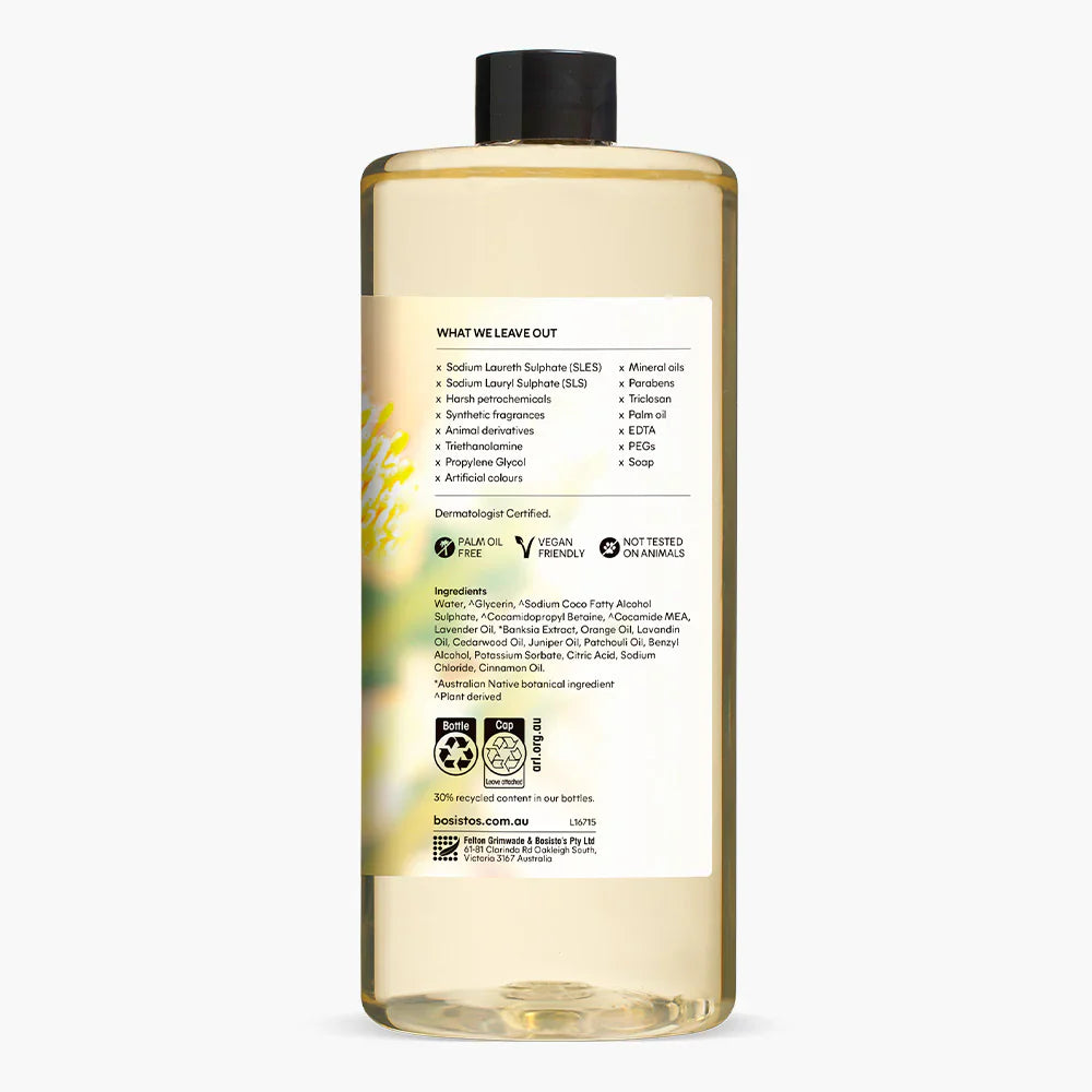 1L Hand Wash Refill Banksia Lavender Bosisto's Moisturising Soap Free Liquid Gel-2