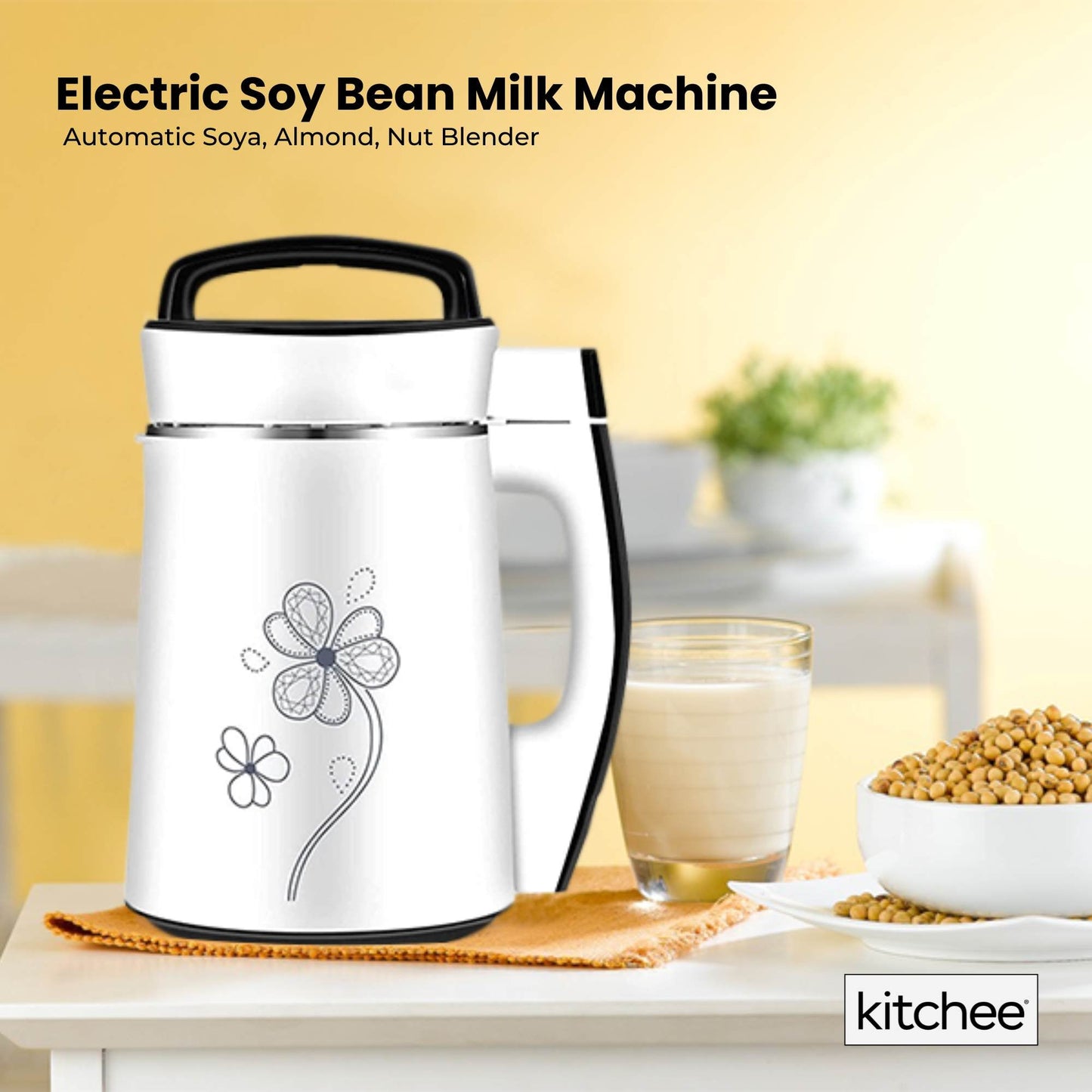 1.2L Electric Soy Bean Milk Maker Machine - Automatic Soya Almond Nut Blender-1