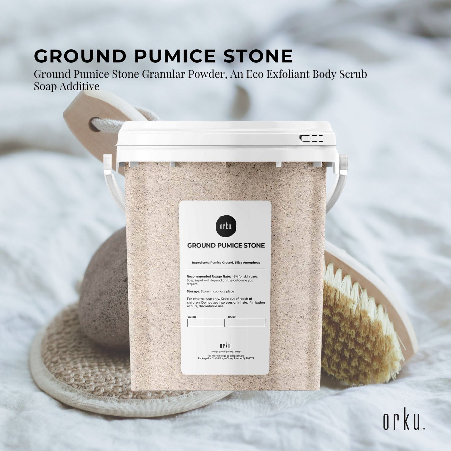 1.3Kg Ground Pumice Stone Granular Powder Tub Exfoliant Body Scrub Soap Additive-1
