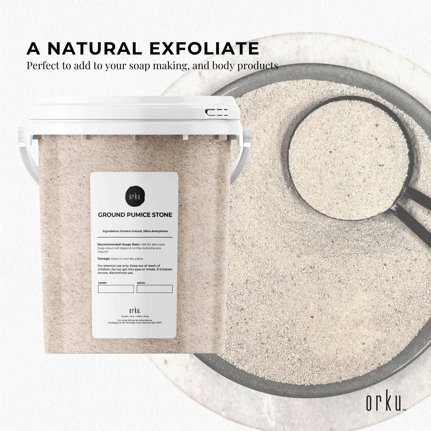1.3Kg Ground Pumice Stone Granular Powder Tub Exfoliant Body Scrub Soap Additive-2