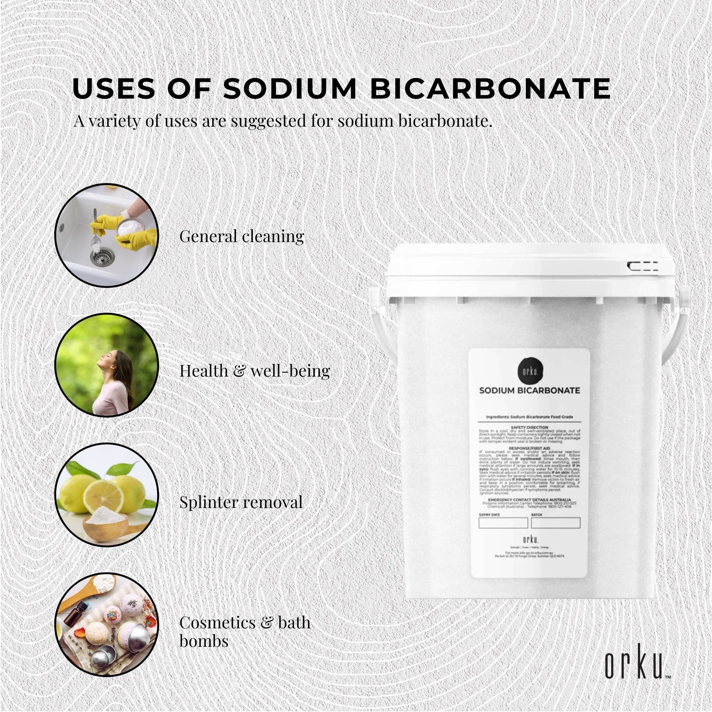 1.3Kg Sodium Bicarbonate Tub - Food Grade Bicarb Baking Soda Hydrogen Carbonate-4