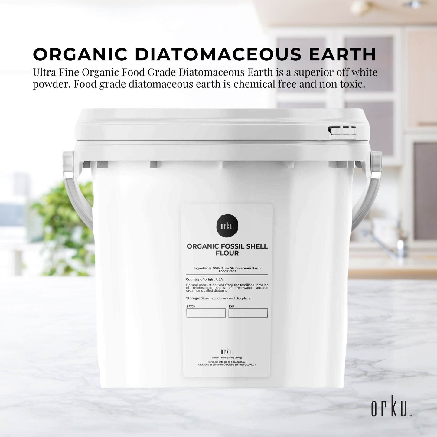 1.4Kg Organic Fine Diatomaceous Earth Tub - Food Grade Fossil Shell Flour Powder-1