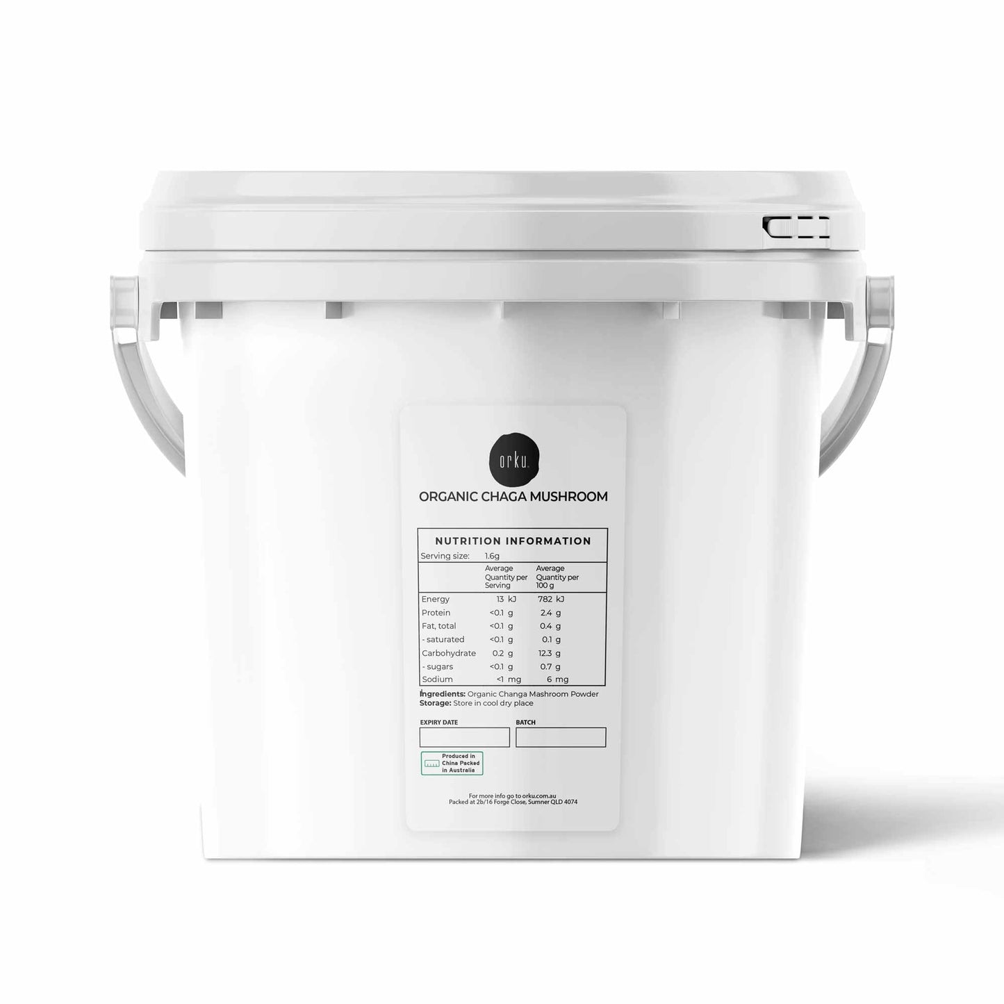 1.6Kg Organic Chaga Mushroom Powder Tub Bucket - Supplement Inonotus Obliquus-0