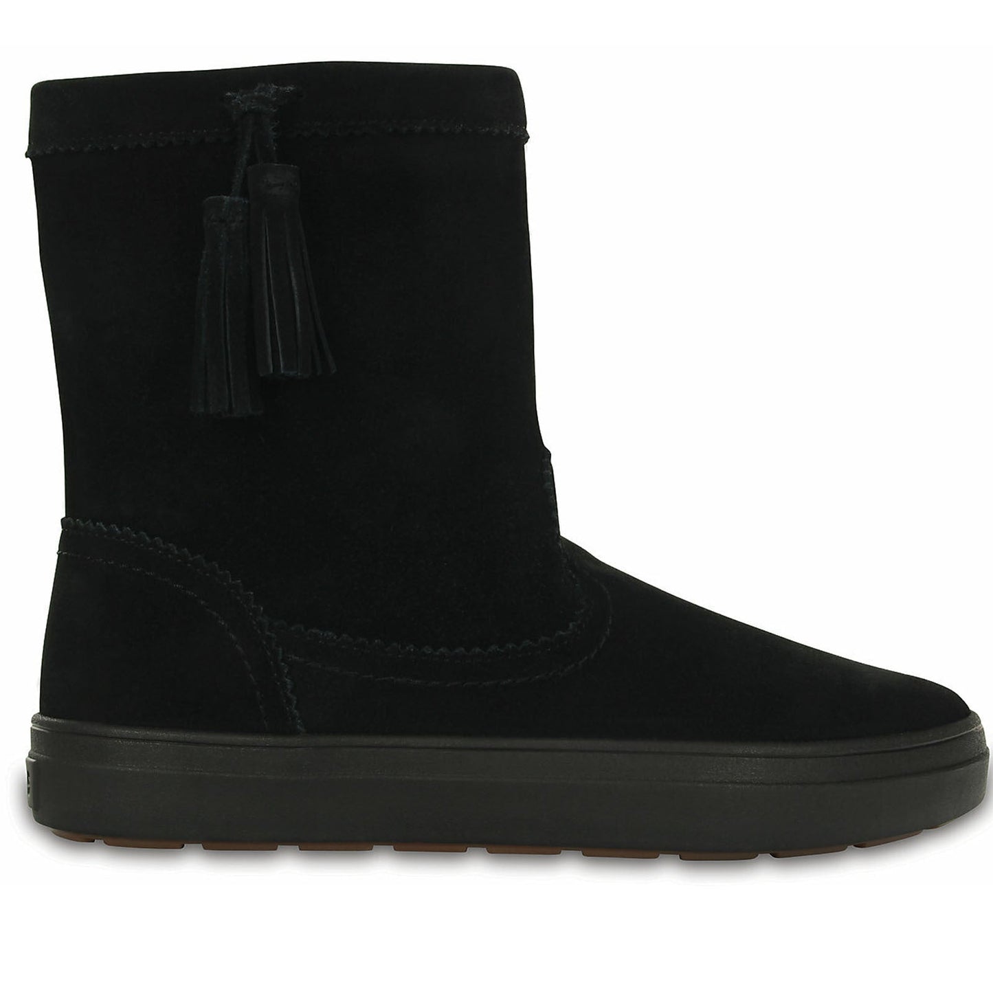 Crocs LodgePoint Womens Suede Leather Pull On Boots Shoes Ugg - Black-4