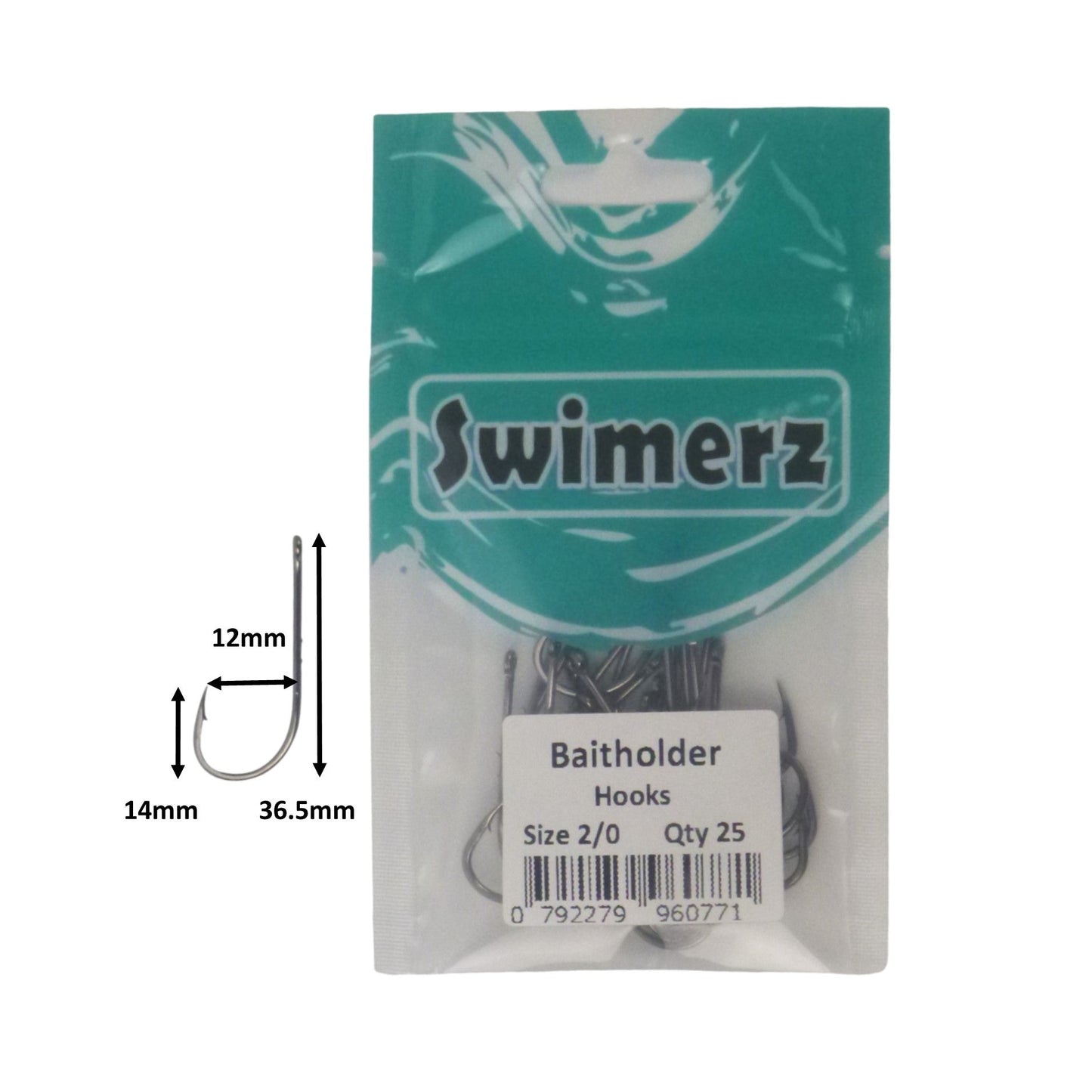 Swimerz 2/0 Baitholder Hook, Qty 25-2
