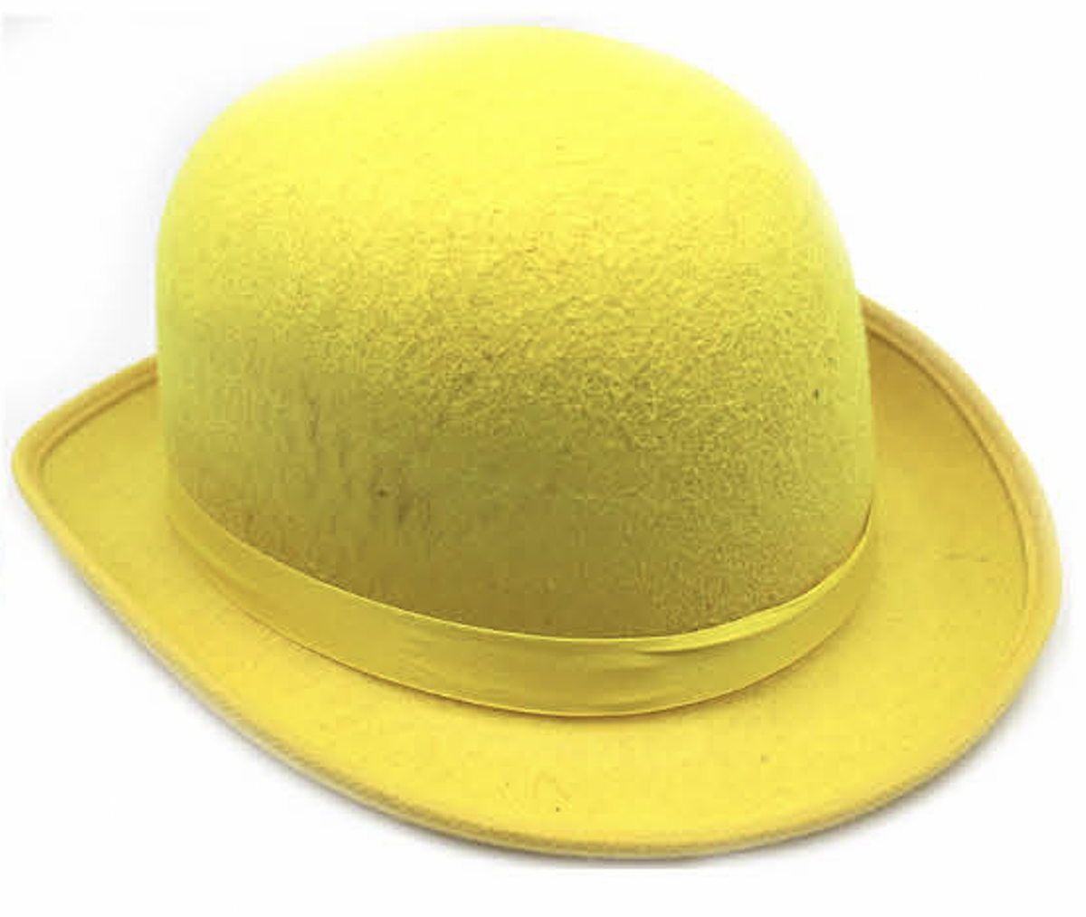 BOWLER HAT Party Vintage Costume Derby Felt Dance Halloween in Yellow