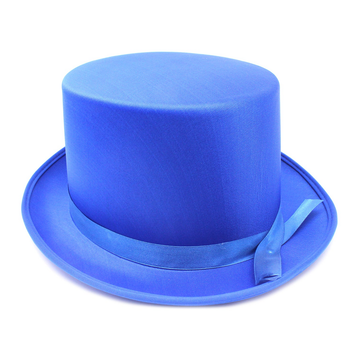 6x SATIN TOP HAT Costume Party Cap Fancy Dress Trilby Fedora One Size BULK - Blue