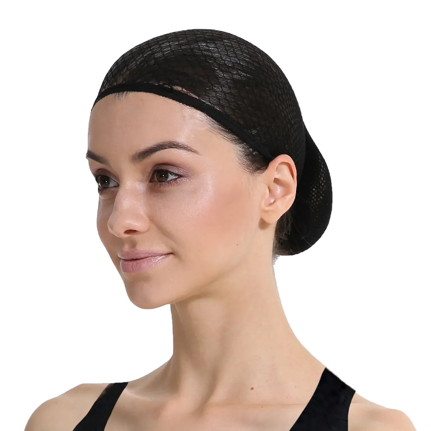 Black Open-Top Wig Cap - Breathable Mesh Hair Net for Wig Fitting & Comfort-1