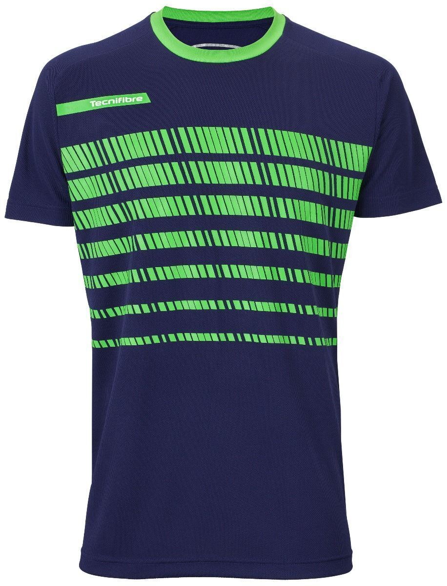 Tecnifibre Womens Top Tee Shirt F2 Airmesh 360 Tennis Fitness - Navy/Green-1