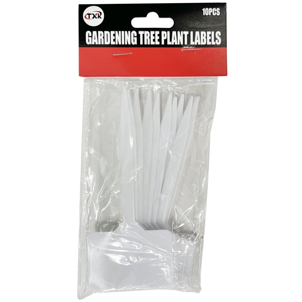 10x Garden Tee Plant Labels Seedling Seed Marker - White