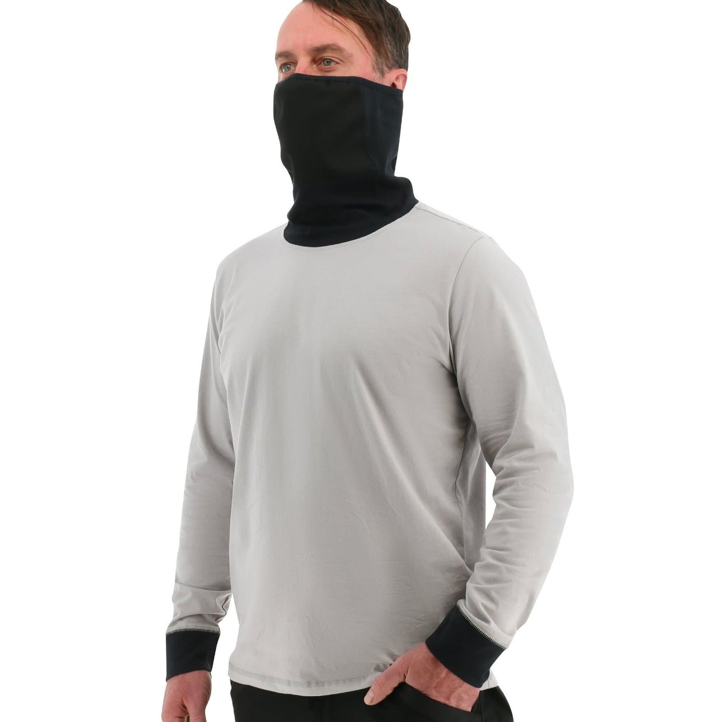 Caterpillar Mens ViralOff¨ Long Sleeve Gaiter Tee with Face Covering Top Shirt CAT-8