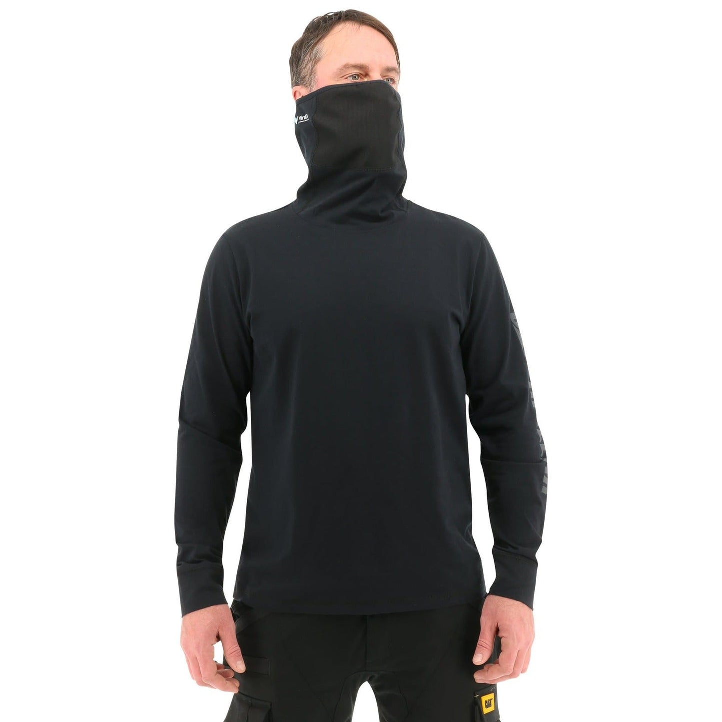 Caterpillar Mens ViralOff¨ Long Sleeve Gaiter Tee with Face Covering Top Shirt CAT-6