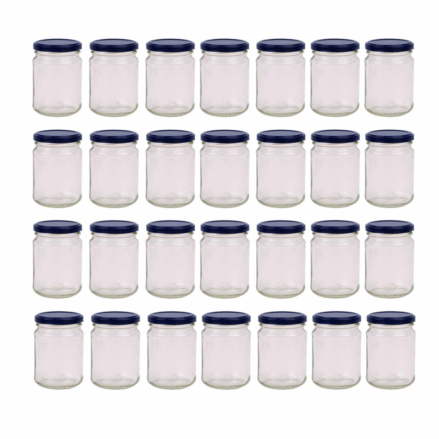 28x 250ml Flint Glass Jars + Twist Lids - Round Food Storage Small Spices-0