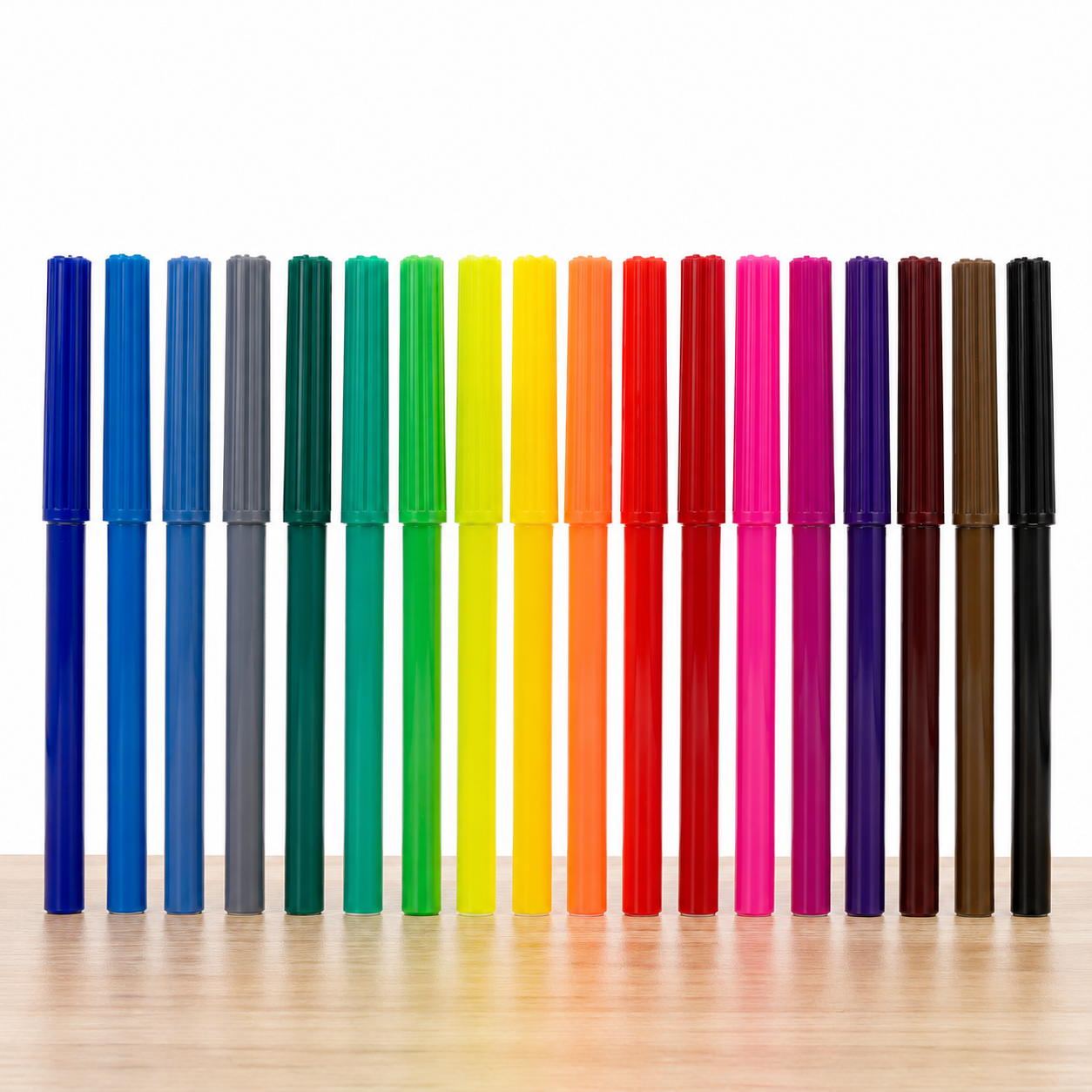 18x Fibre-Tip Colour Markers for Drawing & Colouring in Assorted Colours