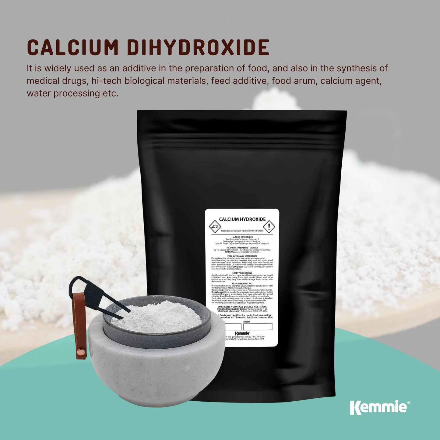 100g Food Grade Calcium Hydroxide Powder - FCC Hydrated Slaked Pickling Lime-4