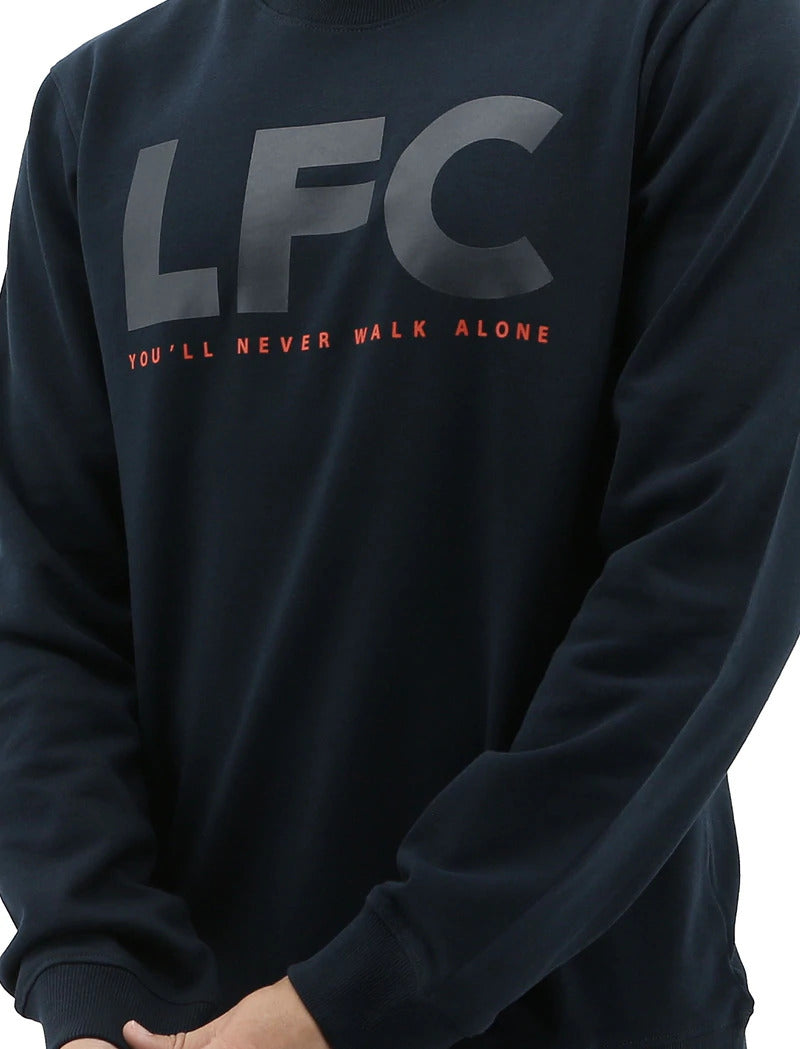 Liverpool FC Mens Crew Jumper Sweatshirt Winter Warm Soccer Football LFC - Navy-4