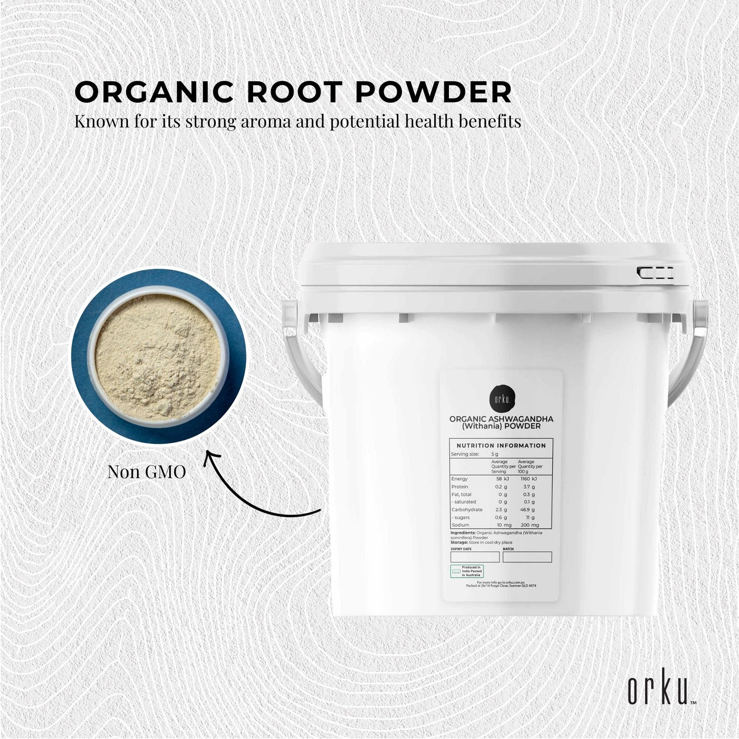 2.5Kg Organic Ashwagandha Powder Tub Withania Somnifera Root Herb Supplement-4