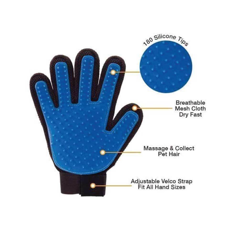 2in1 Pet Deshedding and Massage Glove - Dog or Cat Hair Grooming Right Hand Mitt-4