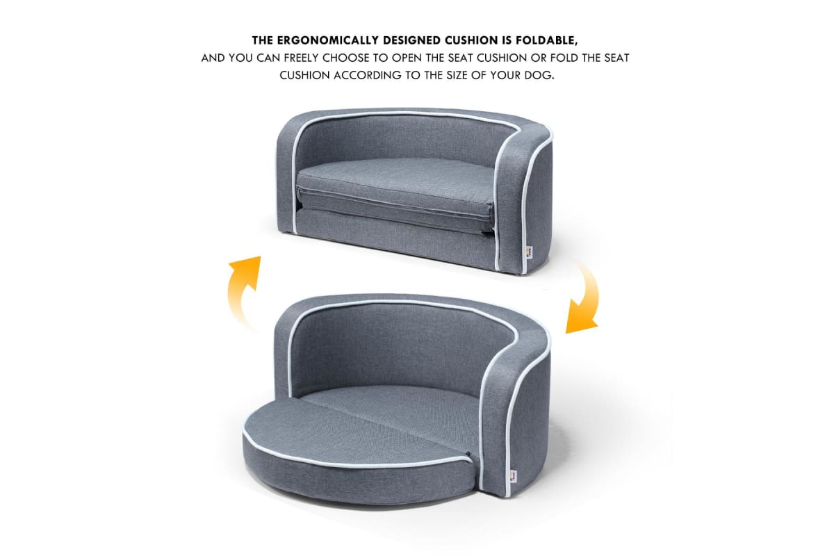 2in1 Pet Bed Sofa Foldable Cushion Fabric Luxury-3