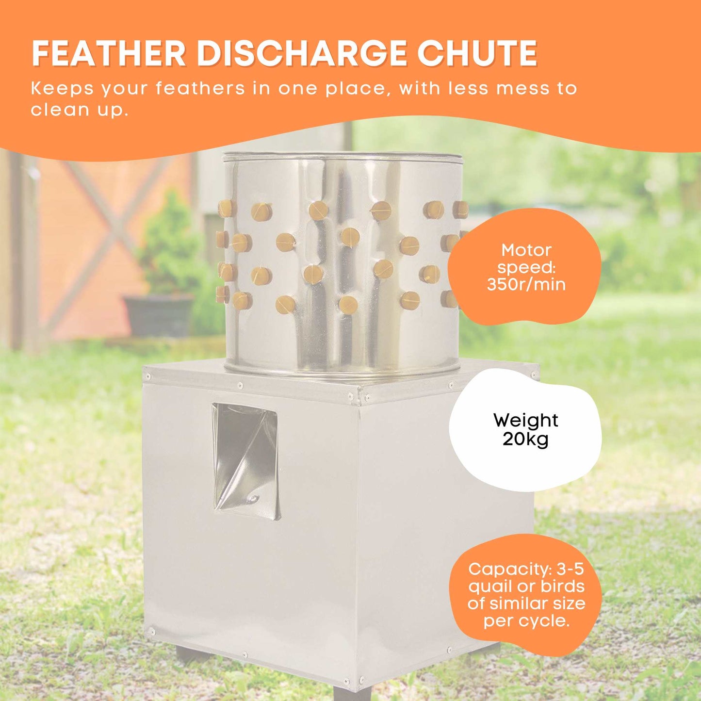 30cm Bird Feather Plucker Machine - Electric Automatic Quail Pigeon Defeathering-3