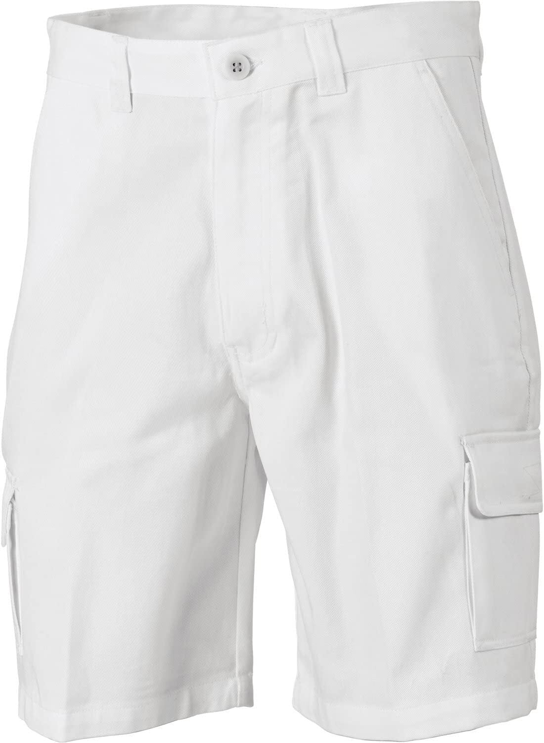DNC 3302 Cotton Drill Cargo Shorts Workwear Work - White-3