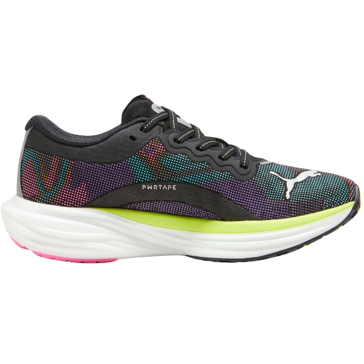Puma Deviate Nitro 2 Womens Running Shoes in Black / Lime / Pink - Size US 8-4