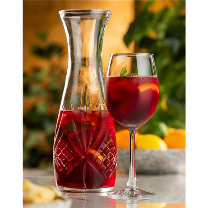 1L Crown Glass Symphony Carafe Water Serving Jug/Vase (35oz)