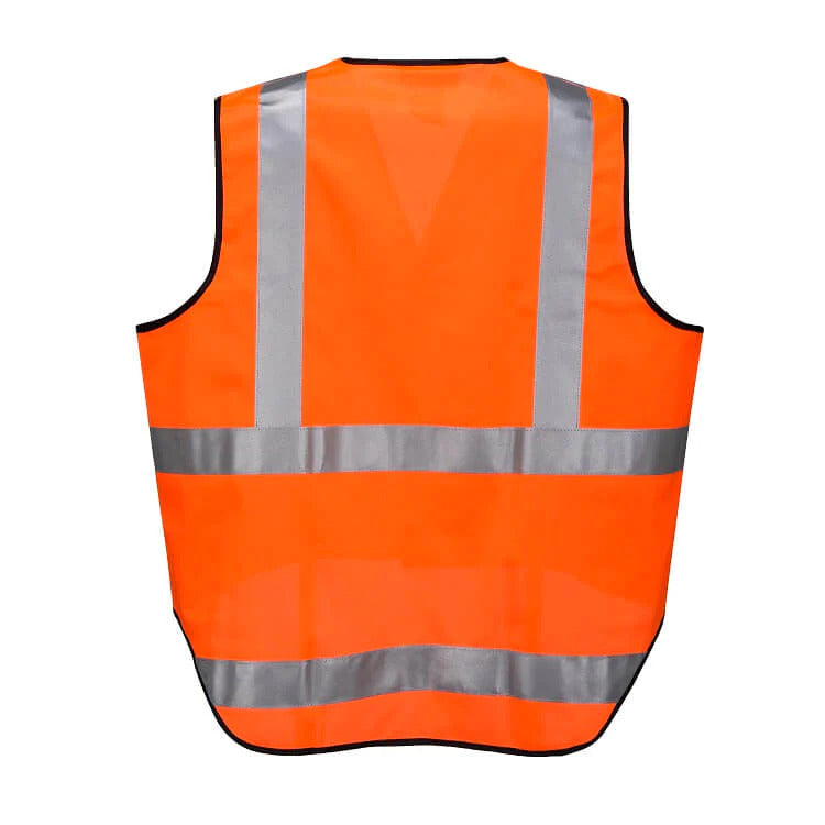 3x HUSKI Hi Vis Patrol Vest 3M Tape Safety Workwear High Visibility Bulk - Orange-3