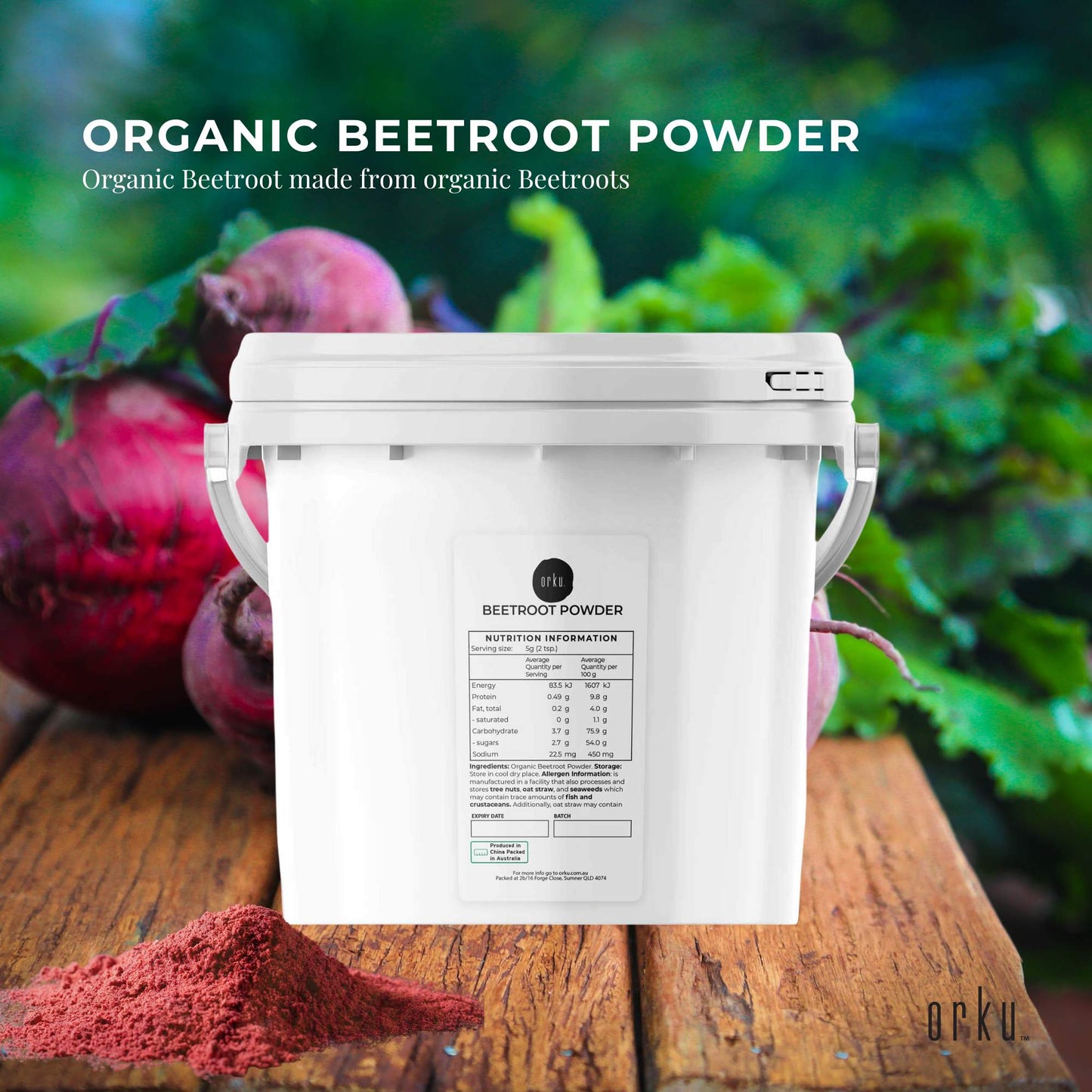 3Kg Organic Beetroot Powder Bucket Superfood Beet Root Supplement Beta Vulgaris-1