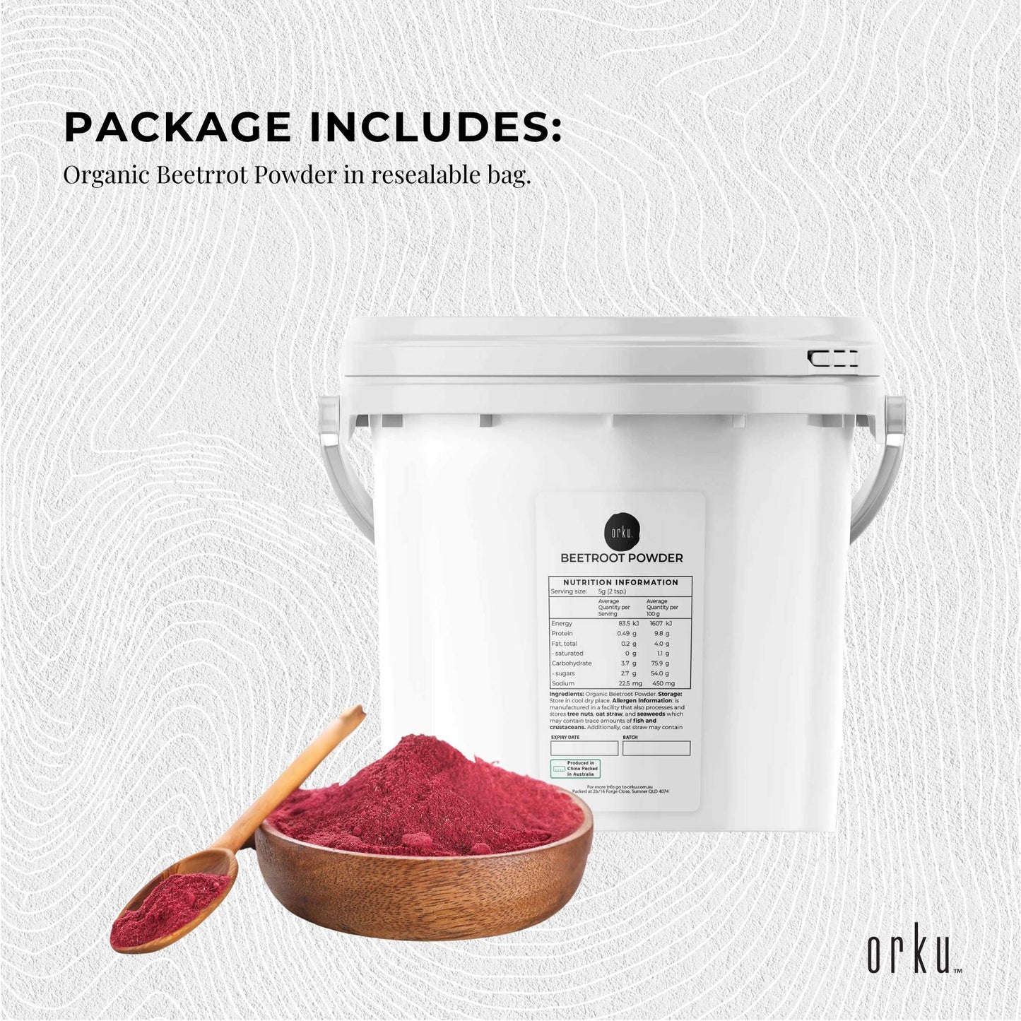 3Kg Organic Beetroot Powder Bucket Superfood Beet Root Supplement Beta Vulgaris-2
