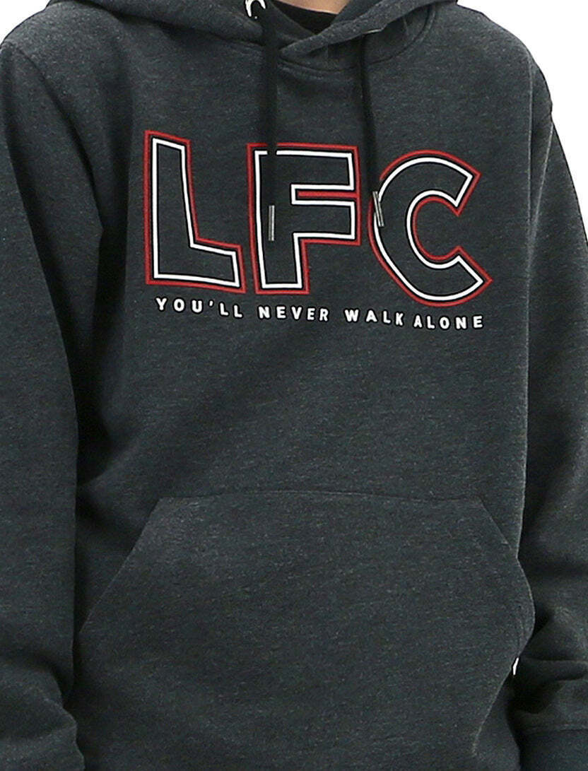 Liverpool FC Youth Boys Hoodie Jumper LFC Anfield Hoody - Grey-4