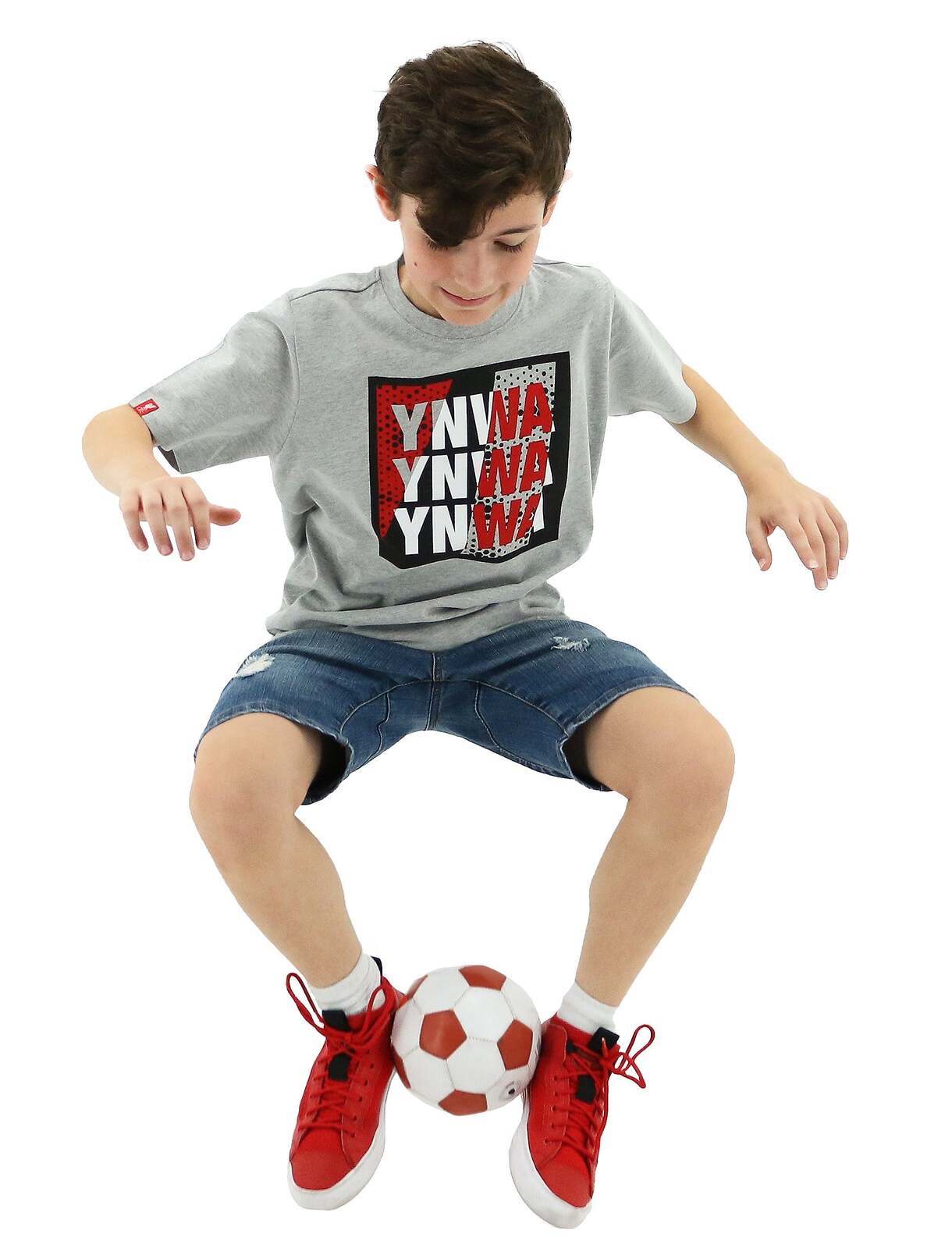 Liverpool FC Youth Kids YNWA Tee T Shirt Top Soccer LFC - Grey-4