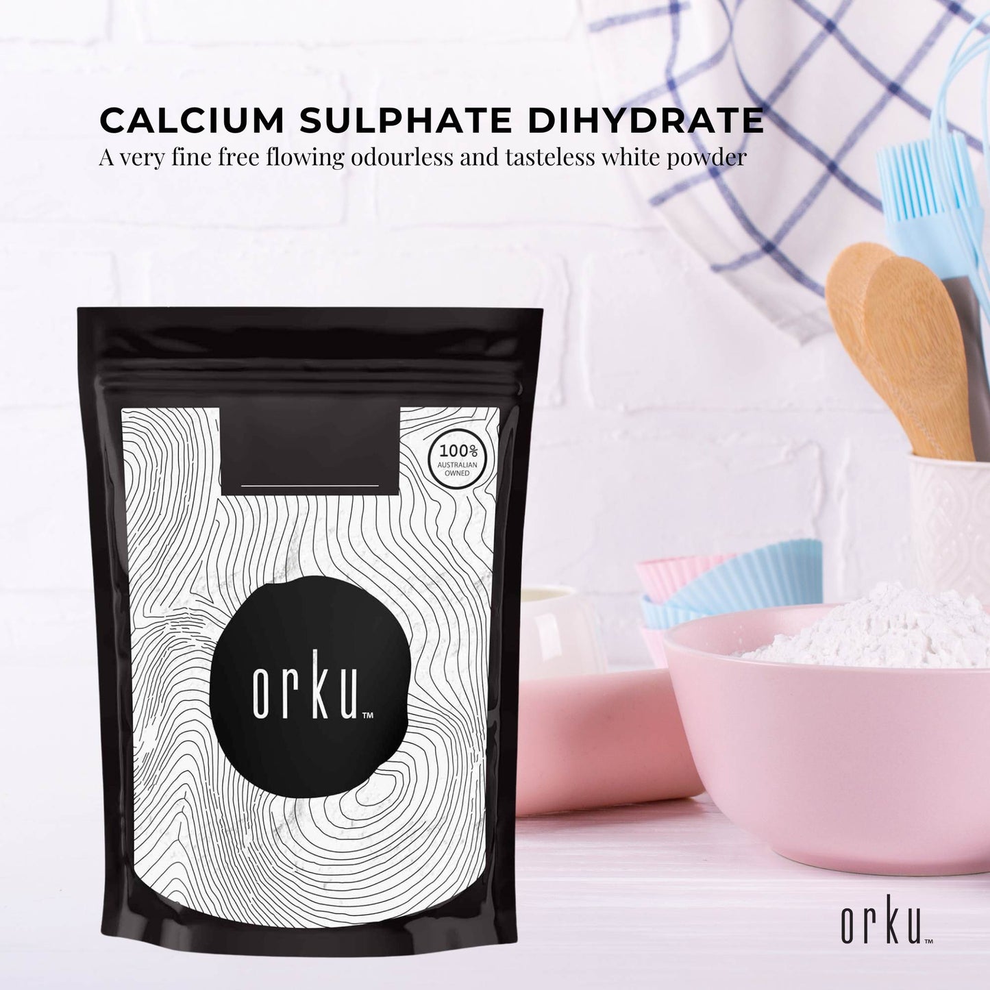 1Kg Calcium Sulphate Gypsum Powder - Food Grade Hydrous Sulfate-2