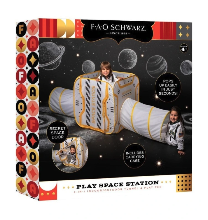 Fao Play Space Station 2 in 1 Indoor / Outdoor Tunnel & Play Tent Playpen-3