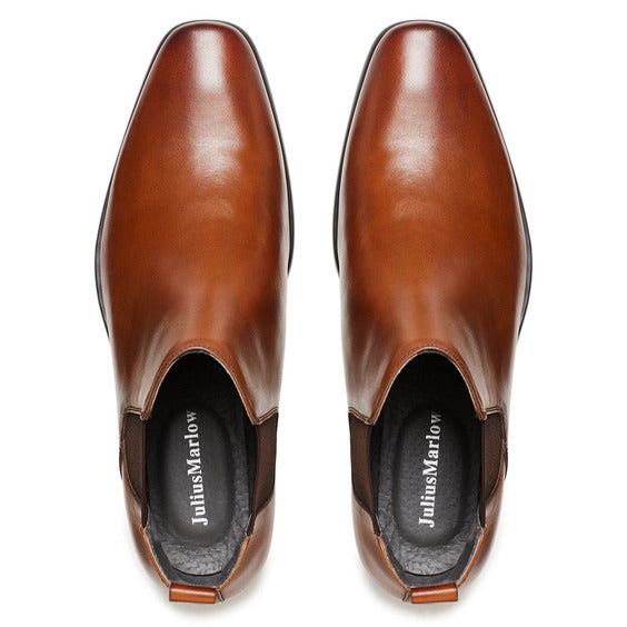 Julius Marlow Mens Kick Chelsea Work Leather Boots Shoes - Cognac-4