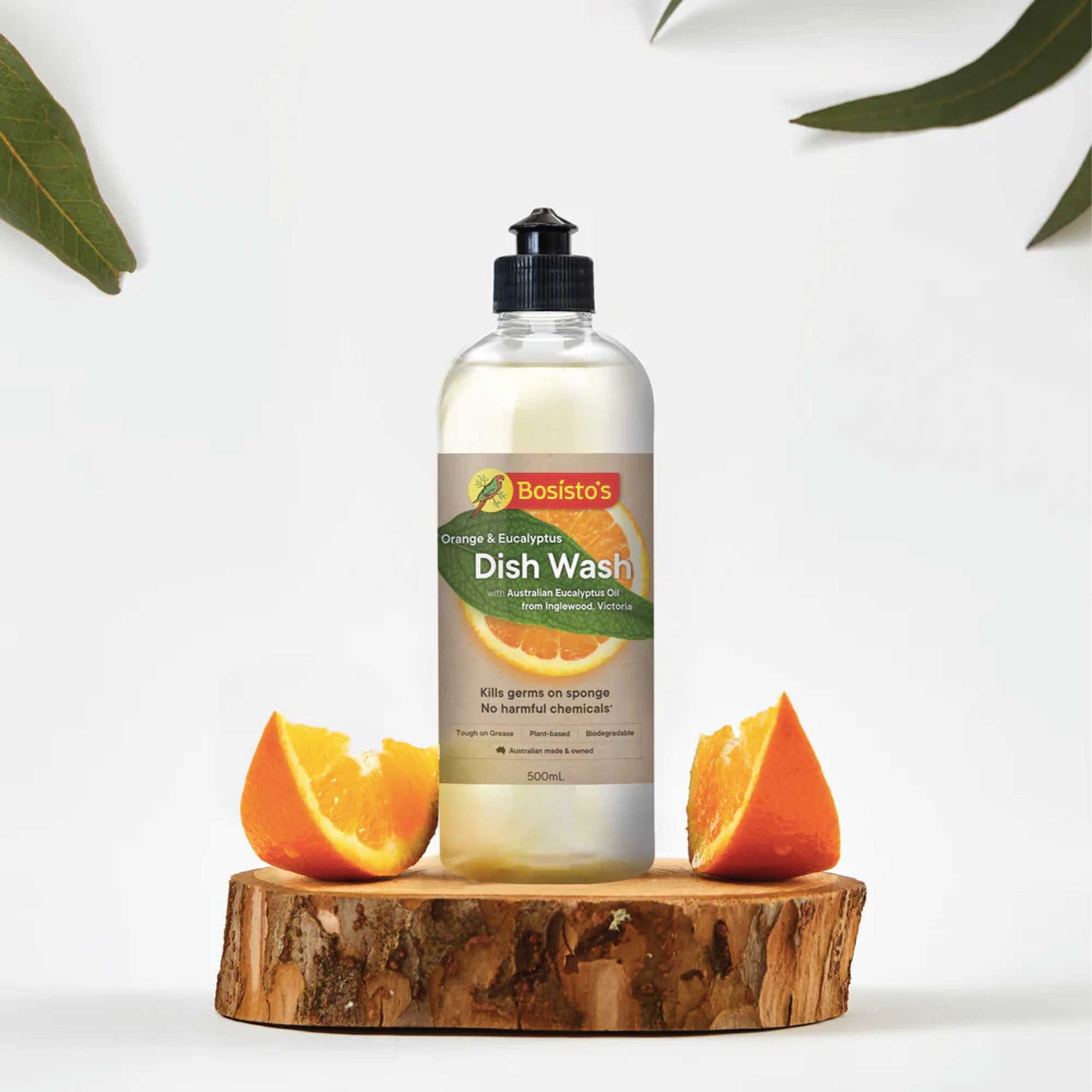500ml Dish Wash Liquid Orange Eucalyptus Plant Based Dishwashing Soap Bosistos-1