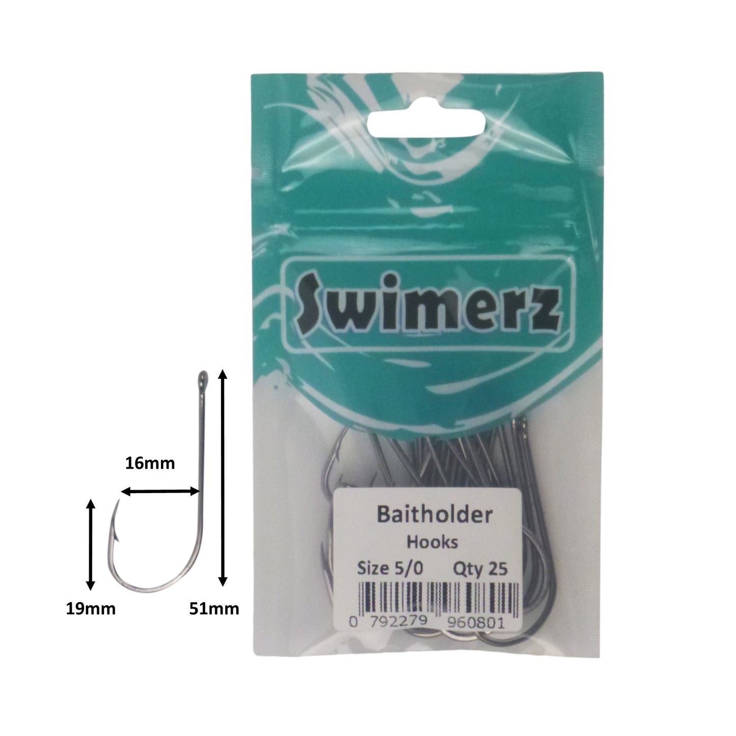 Swimerz 5/0 Baitholder Hook, Qty 25-2