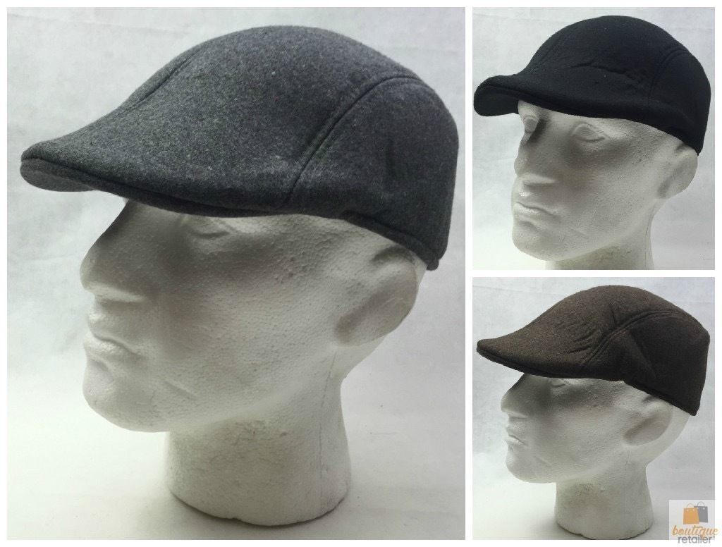 Mens Driving Cabbie Hat Gatsby 20s Ivy Cap Flat sboy Sun Flat Plain Colours-2