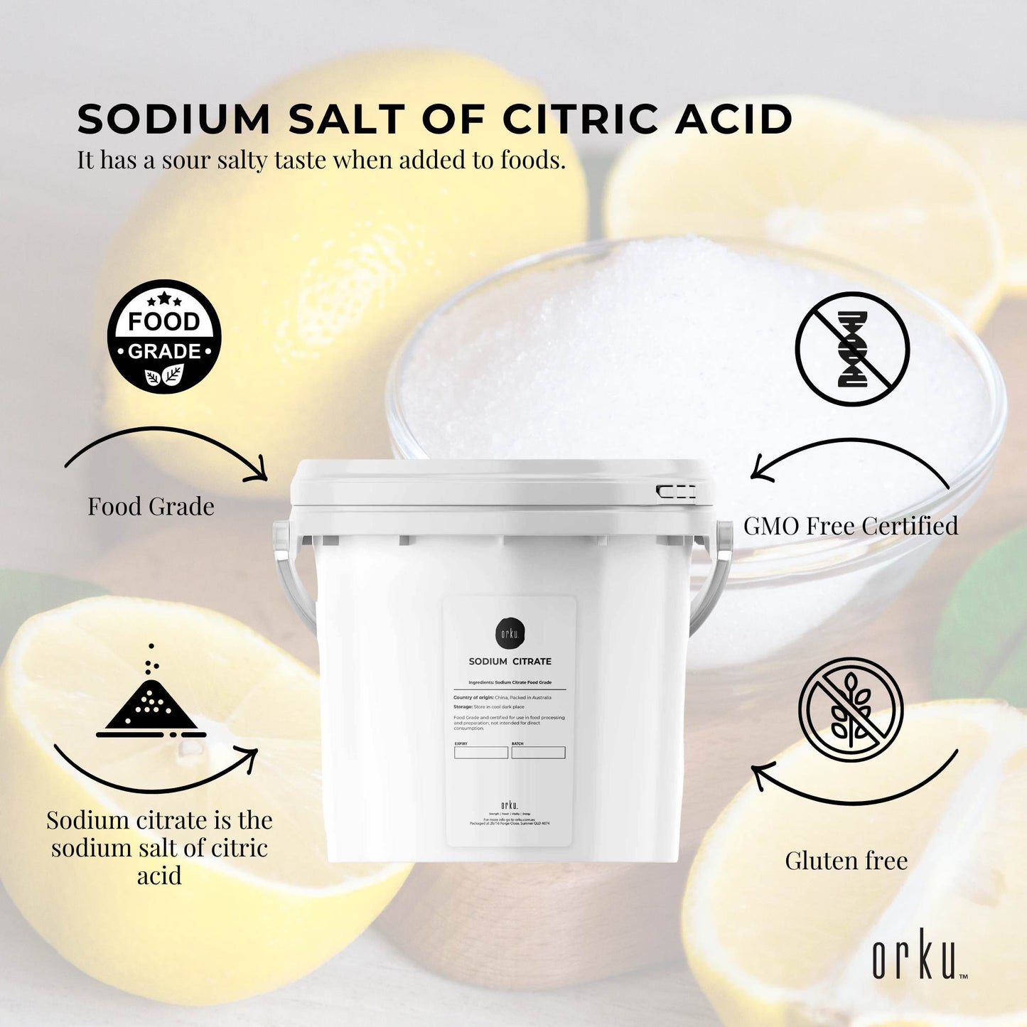 5Kg Sodium Citrate Powder Tub - Trisodium Food Grade Acid Salt Preservative-3